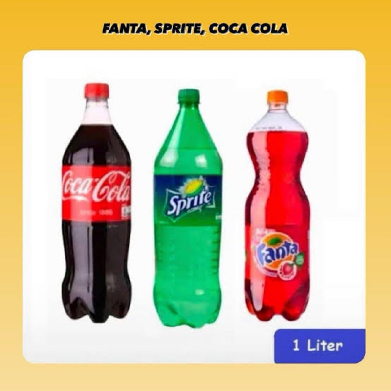 

Minuman soda Sprite, Fanta, Coca cola 1L