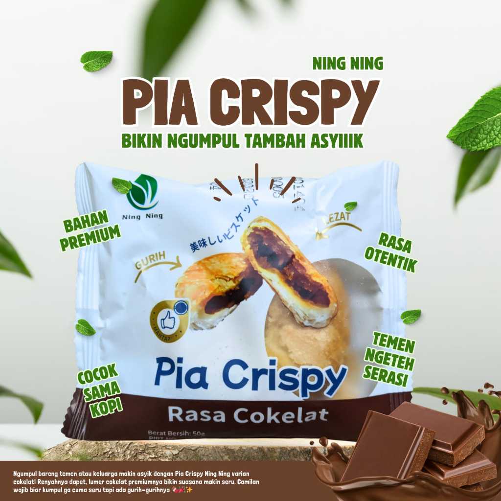 

Pia Crispy Ning Ning - Pia crispy Rasa Coklat - Paket (isi12pcs)
