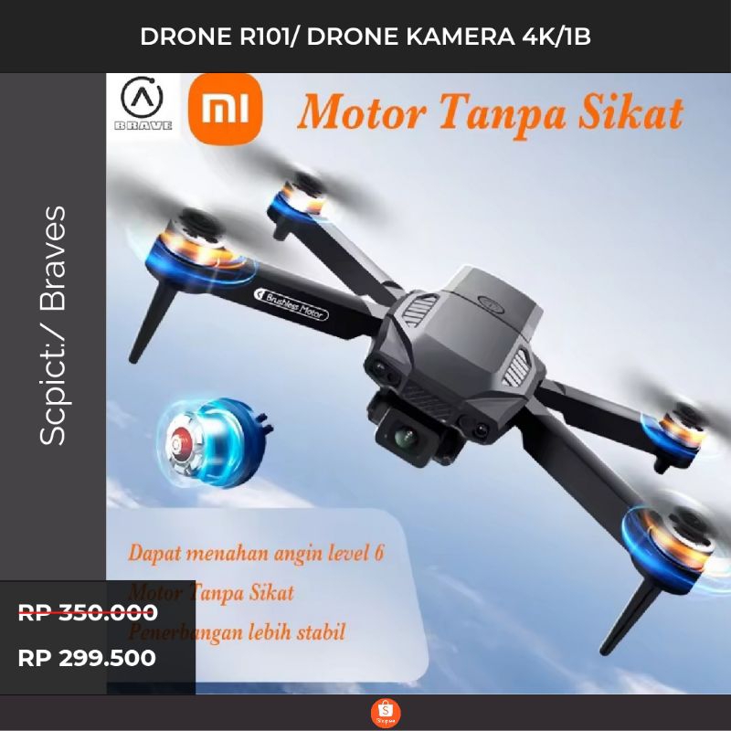 Promo Drone R101/ Drone kamera 4K/pesawat kendali jarak jauh/drone mini/drone kamera jarak jauh/mini