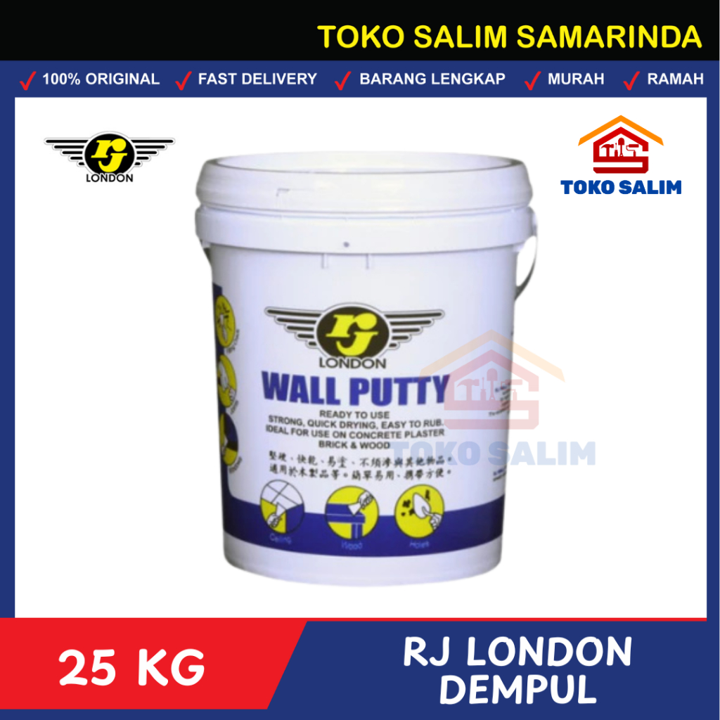Dempul Tembok RJ / Dempul Kayu Dempul Serba Guna RJ London PAIL 25KG
