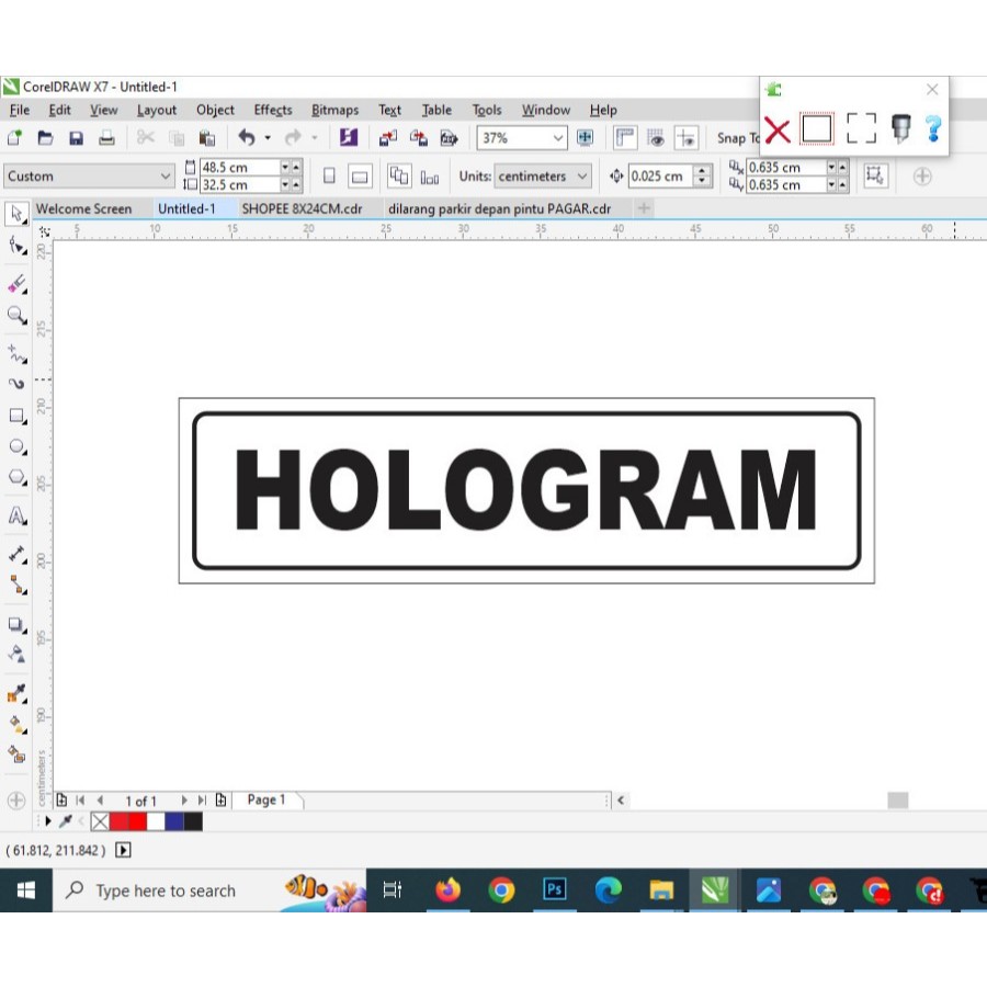 

Sign Akrilik Tulisan HOLOGRAM Ukuran 45x12cm