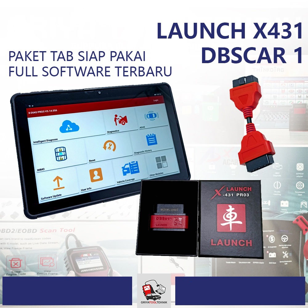 Paket Scanner Launch X431 PRO3 Dbscar1 XDiag Pro + Tablet Siap Pakai