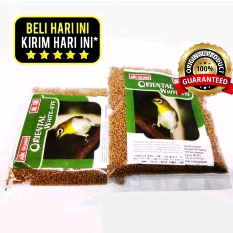 Aik guan oriental white eye voer makanan burung pleci pur dakun dabu dll untuk burung pleci