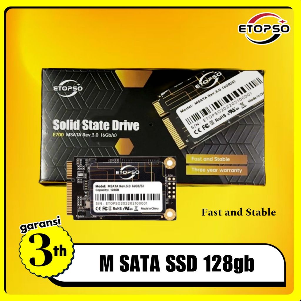 ETOPSO SSD MSATA 128GB RUSAK GANTI BARU