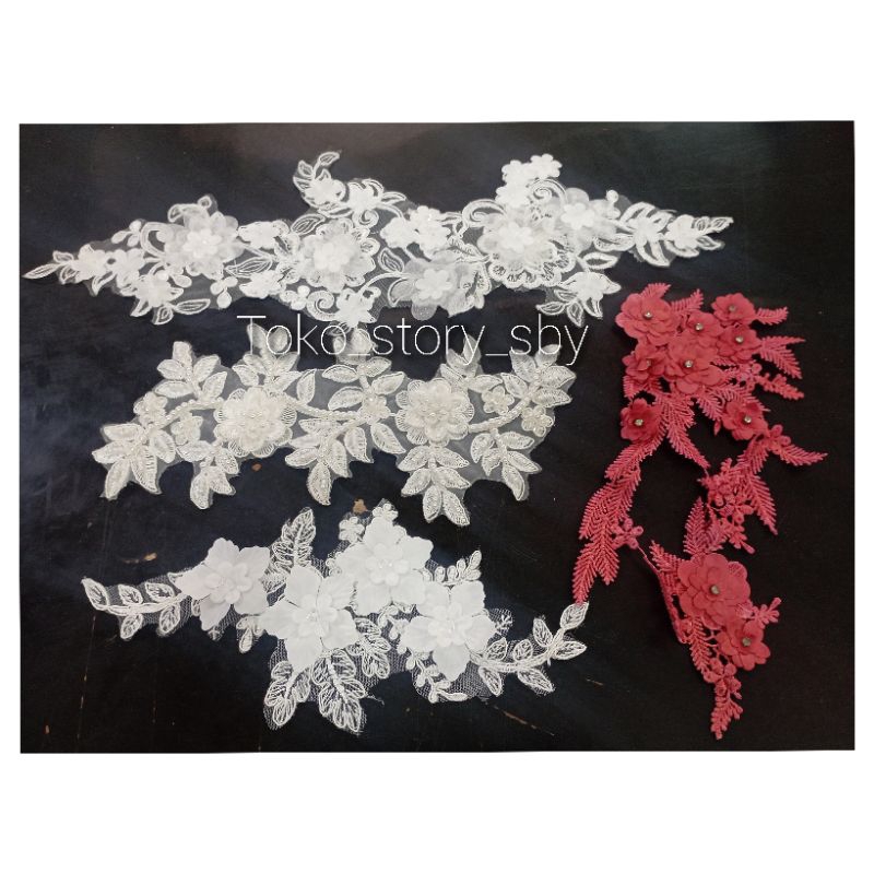 1 PC - RENDA BRUKAT /RENDA TEMPEL /RENDA HIASAN BAJU