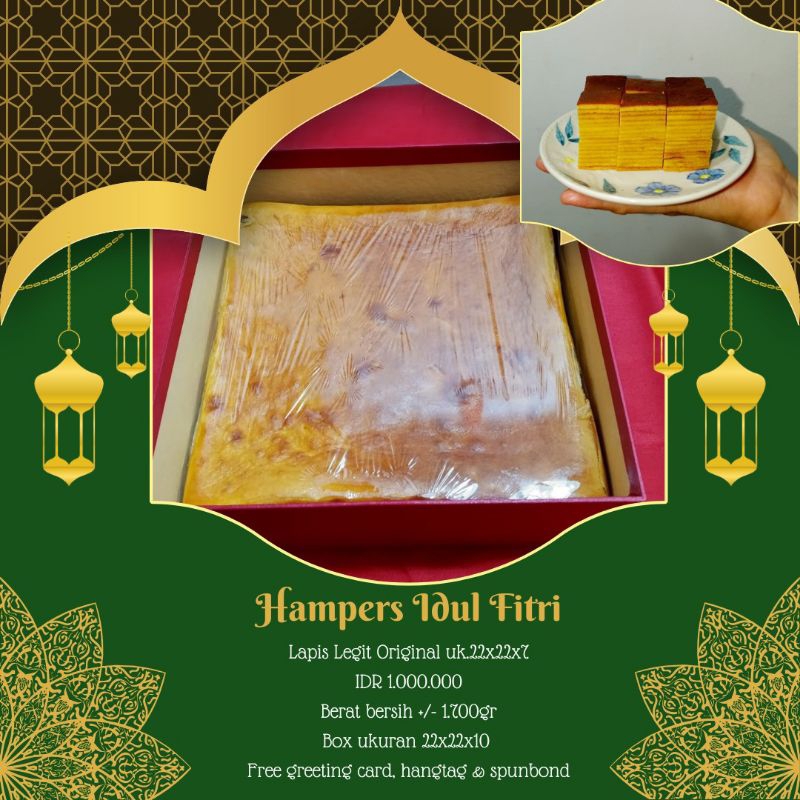 

Hampers Idul Fitri Lapis legit original uk.22x22x7