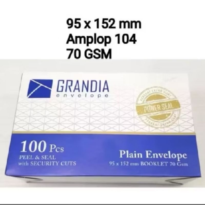 

Amplop Putih Polos 104 Grandia sedang uk 15,2 x 9,5 cm dengan lem super (10 lembar)
