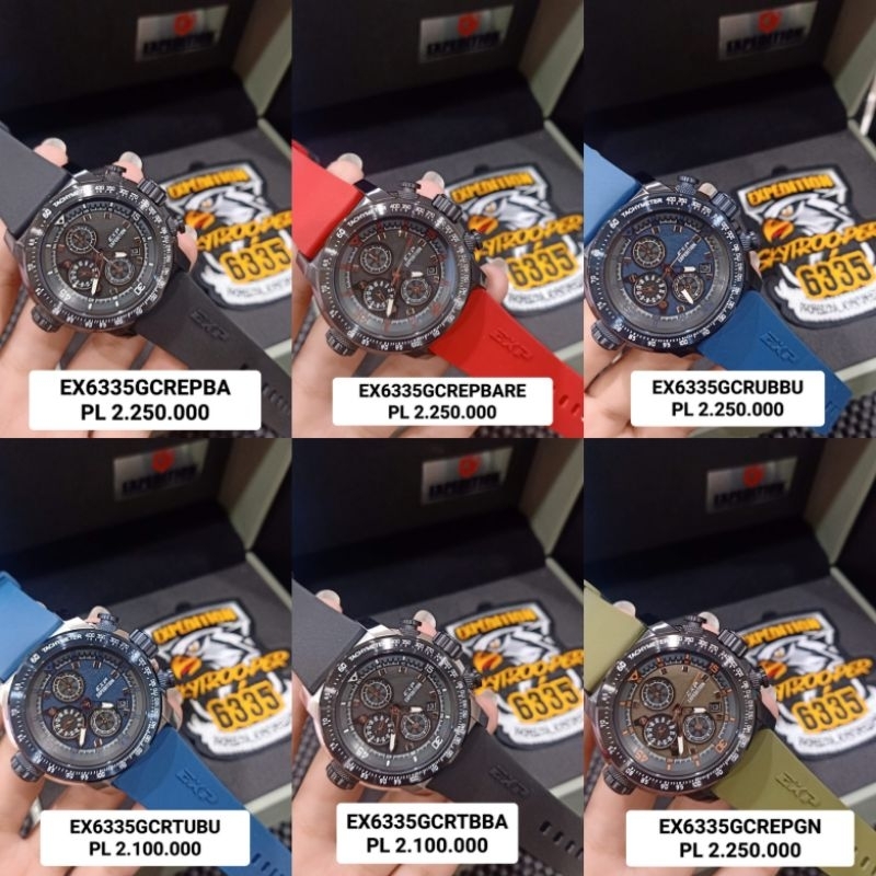 Jam Tangan Pria Expedition Airborn E EXP 6335 GC rubber Original