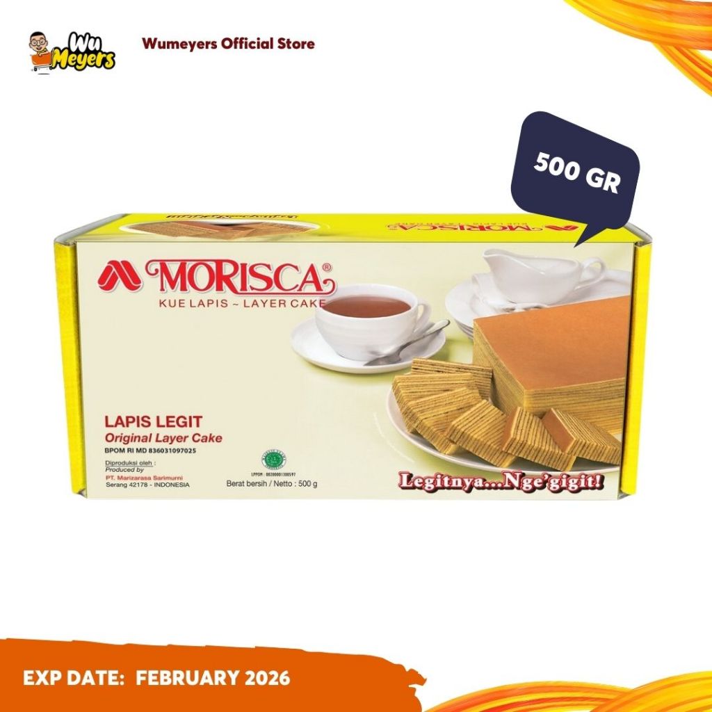 

Morisca Kue Lapis Legit Original 500gr - Layer Cake 1/2 Loyang Siap Saji