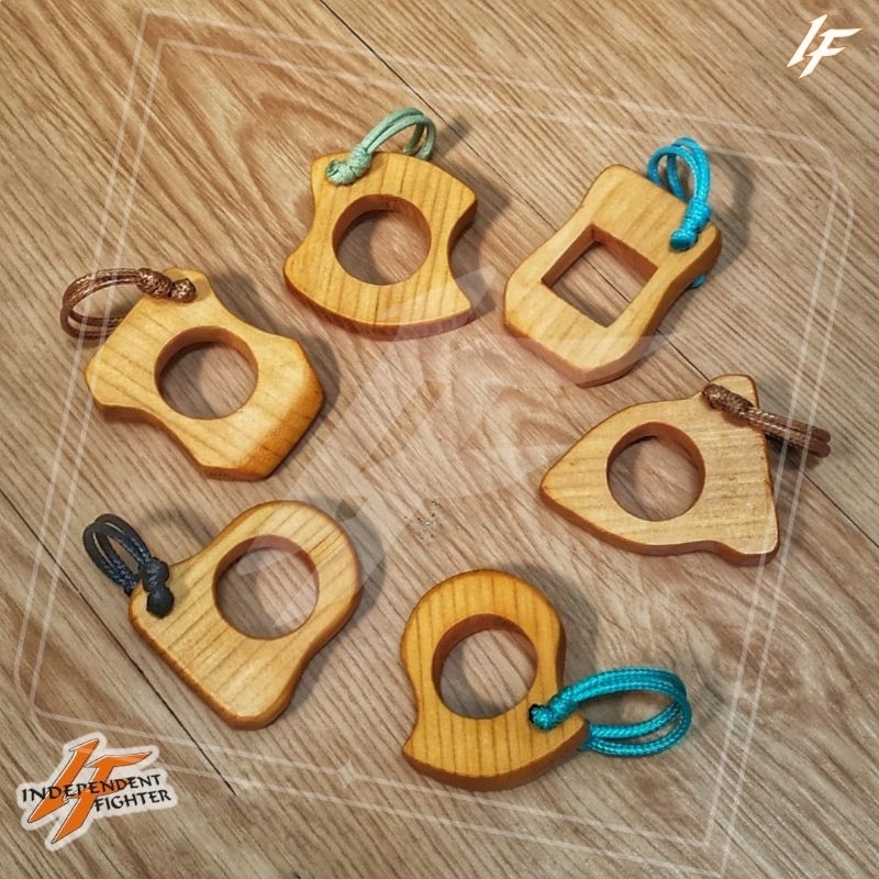 [PREORDER] Ring Wooden Knuckle (Gantungan Kunci, Aksesoris Kayu, Alat Beladiri, Self Defense Keychai