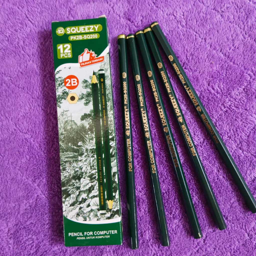 

(1 PACK=12PCS) Pensil Murah 2B Merek Squeezy Sq-200 Hijau