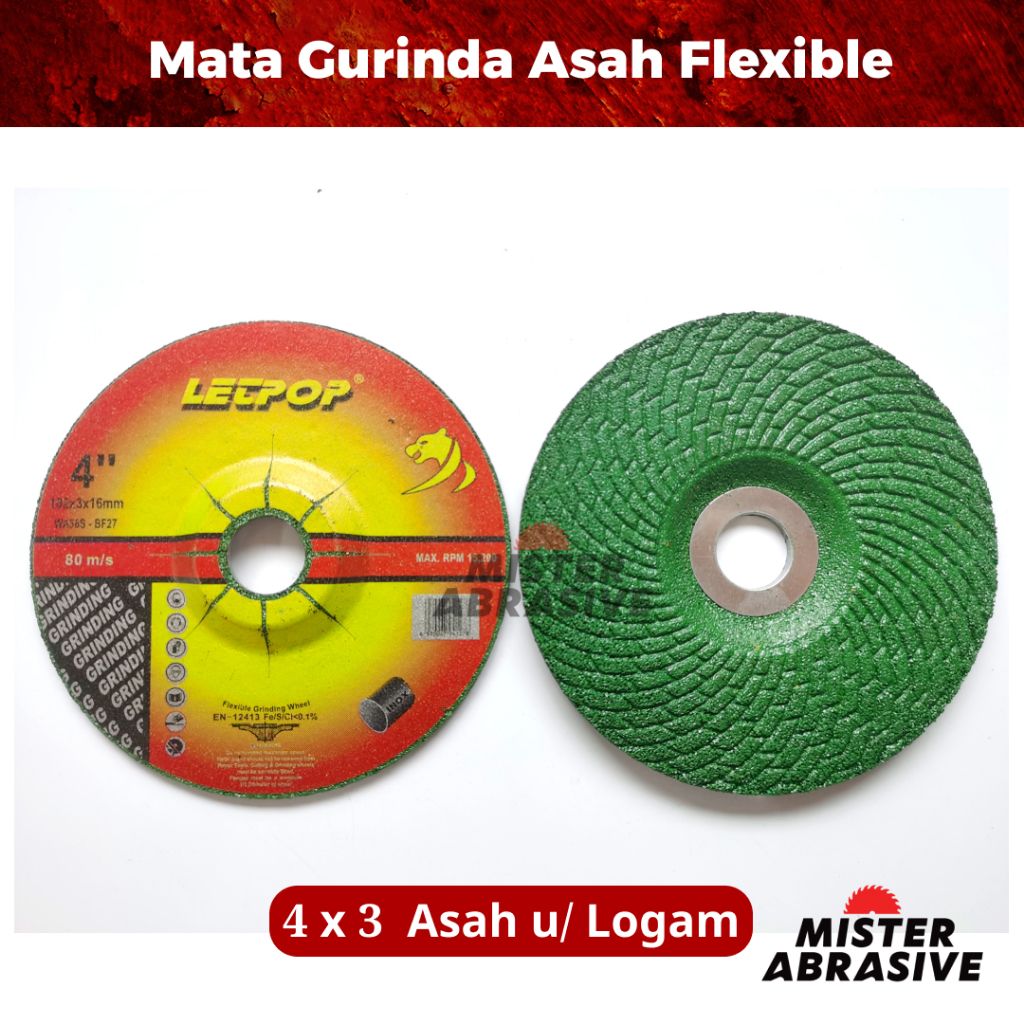 Batu Gerinda Asah 4 in 4" x 3mm Mata Gurinda Poles Grinding Besi Lecpop