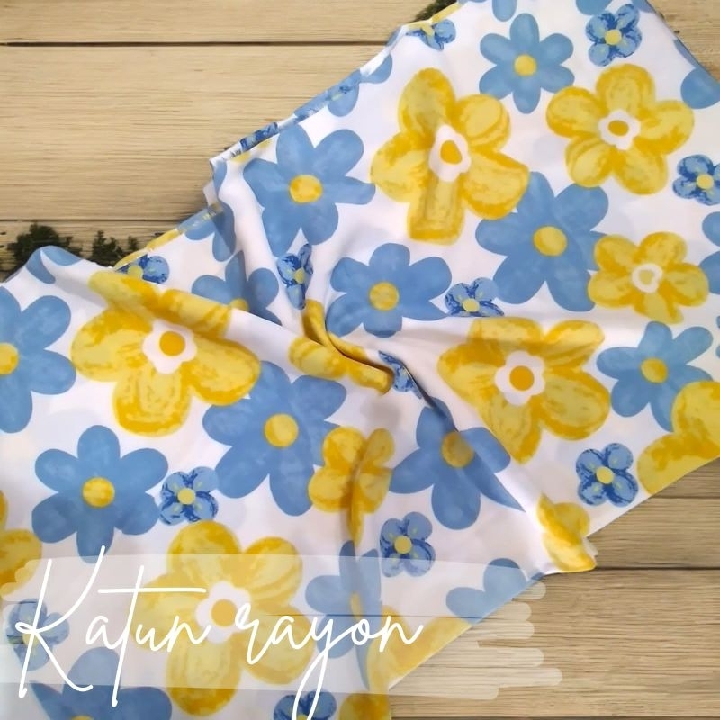 bahan kain rayon viscose premium,kain rayon motif bunga