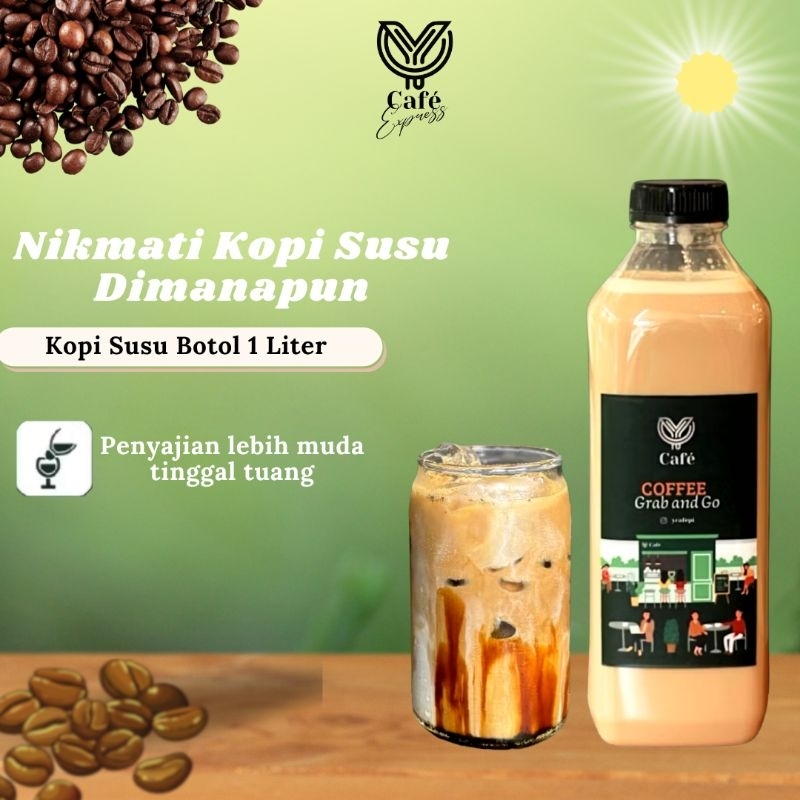 

Kopi Susu 1 Liter - Minuman Kemasan Kopi Susu Gula Aren / Cafe Latte - Kopi Kemasan Botol Praktis Ready To Drink By Y Cafe