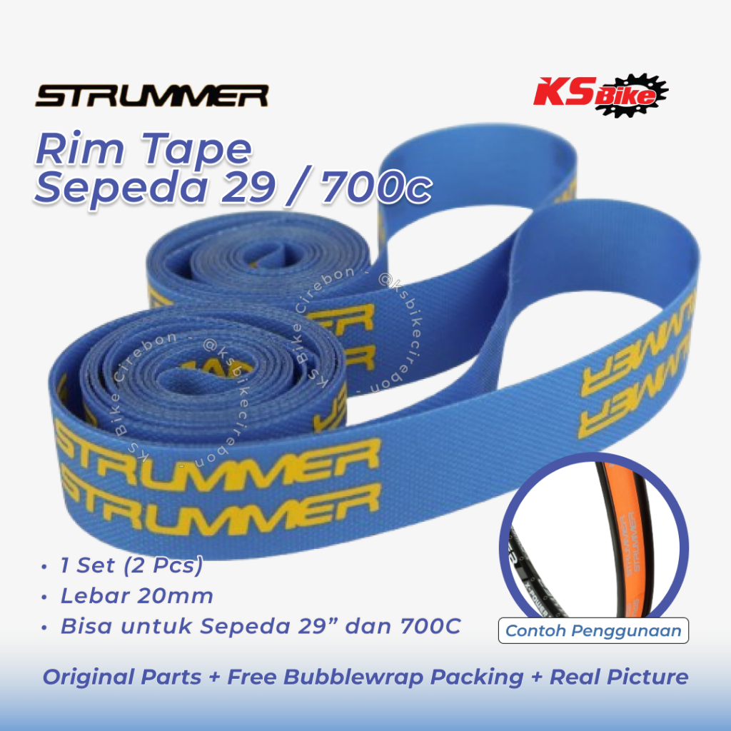 Rim Tape Strummer Ban Dalam Sepeda 20 26 27.5 29 700C Pelindung Velg Pelek Strip Ban Dalam MTB Lipat