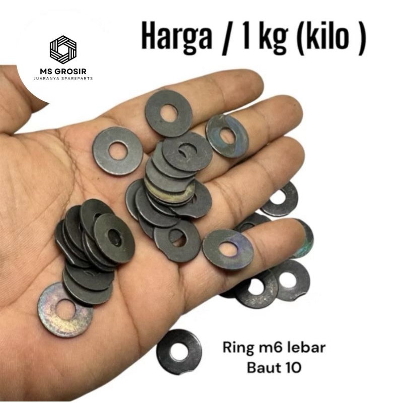 WASH RING KILOAN M6 BAUT 10 harga /kg motor mobil dll hitung / kilo ring washer kiloan original