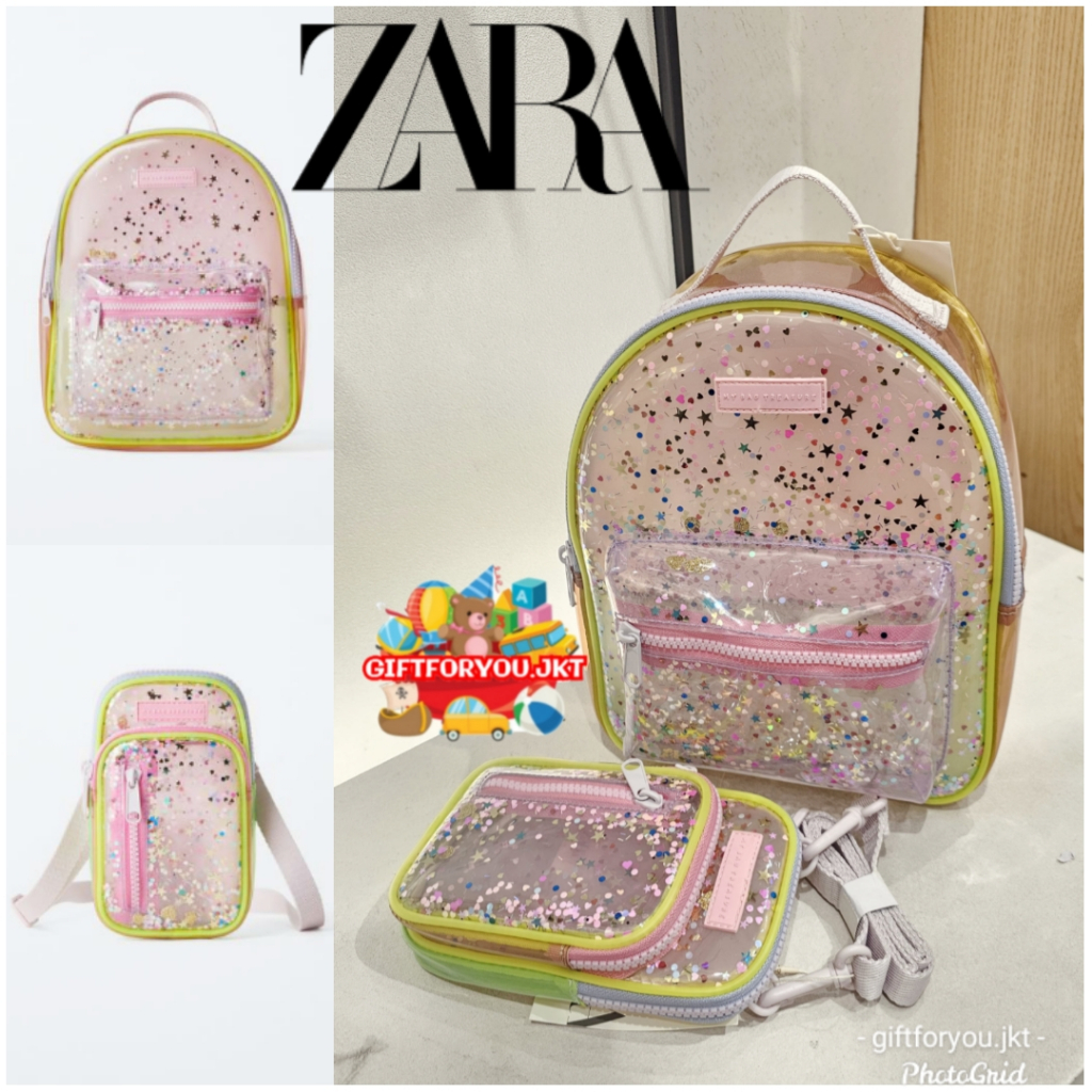 Zara Tas Ransel Wadah Ponsel Phone Case Anak Perempuan Vinil Fantasi Bag Kids Girl Fashion Casual Ka