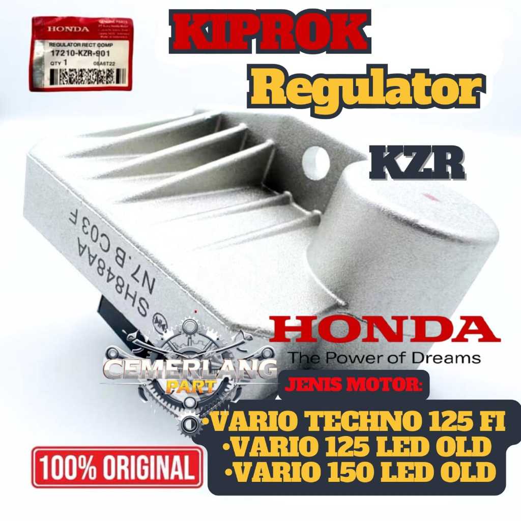 KIPROK REGULATOR KZR VARIO TECHNO 125 FI, VARIO 150 LED OLD, VARIO 125 LED OLD  100% ASLI HONDA AHM