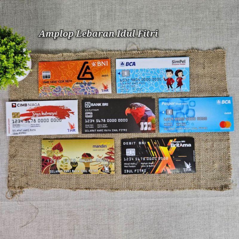 

Amplop lebaran idul fitri karakter ATM DF ukuran panjang/besar isi 100 lembar