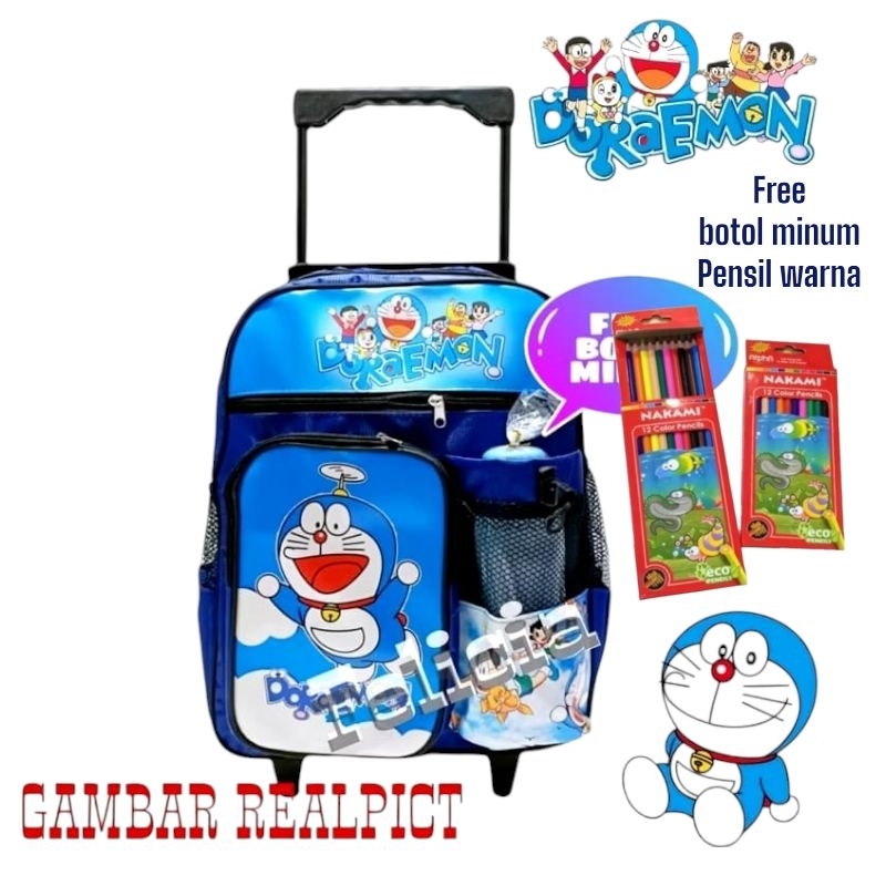 tas troli anak sekolah laki-laki usia 4-7 tahun - tas dorong anak cowok tk/SD usia 4-7 tahun