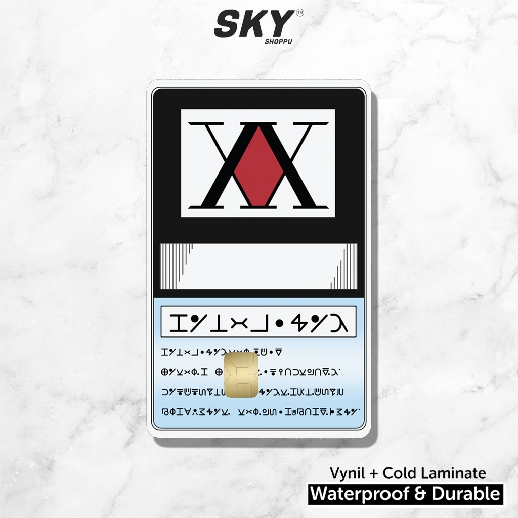 

Sticker Stiker Kartu Atm Skin Card Hunter X Hunter License Waterproof Vinyl Atm Flazz Credit Debit Emoney Stiker