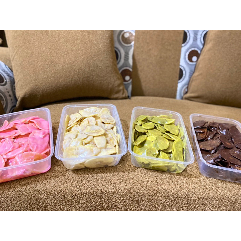 

KERIPIK PISANG LUMER coklat, matcha, stroberi dan tiramisu