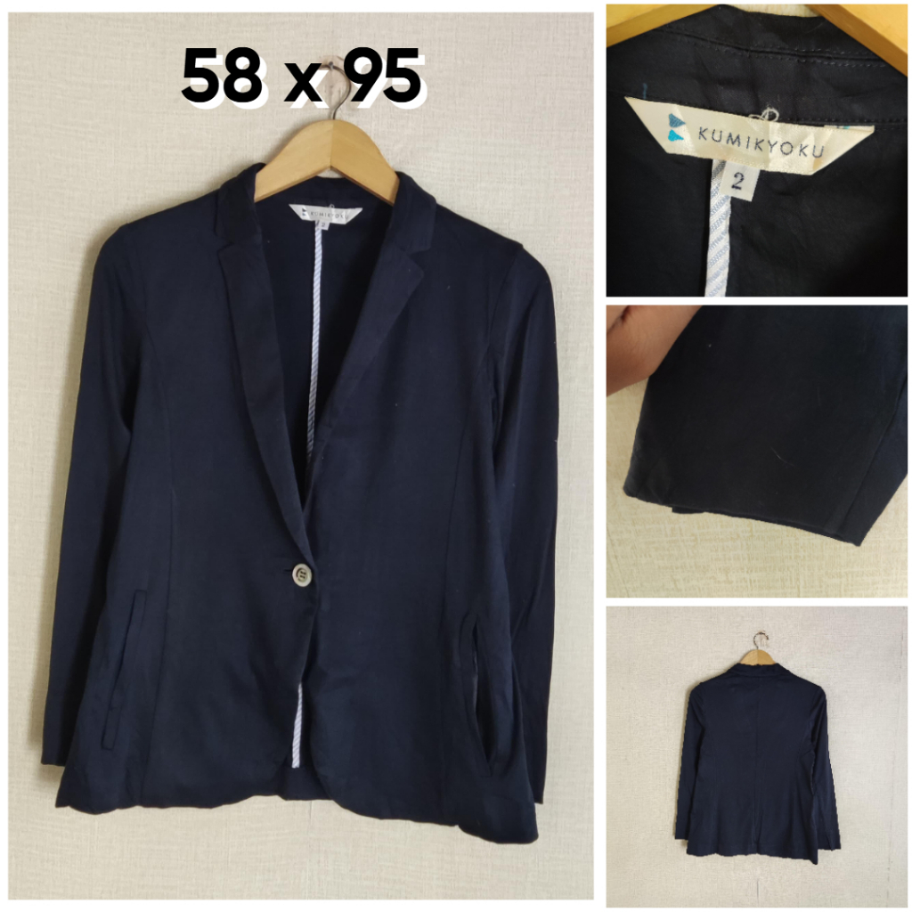 Cardigan Kumikyoku Navy V Neck Size M Wanita Atasan Cewek Outer Kancing 1 A149