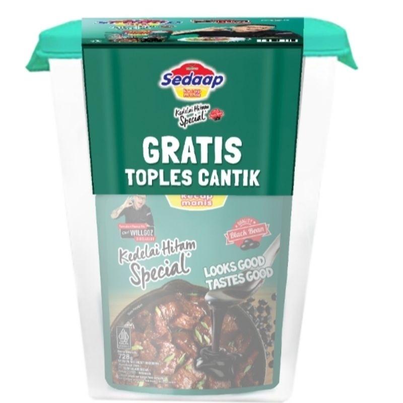 

kecap sedap spesial kemasan hijau free toples 728ml