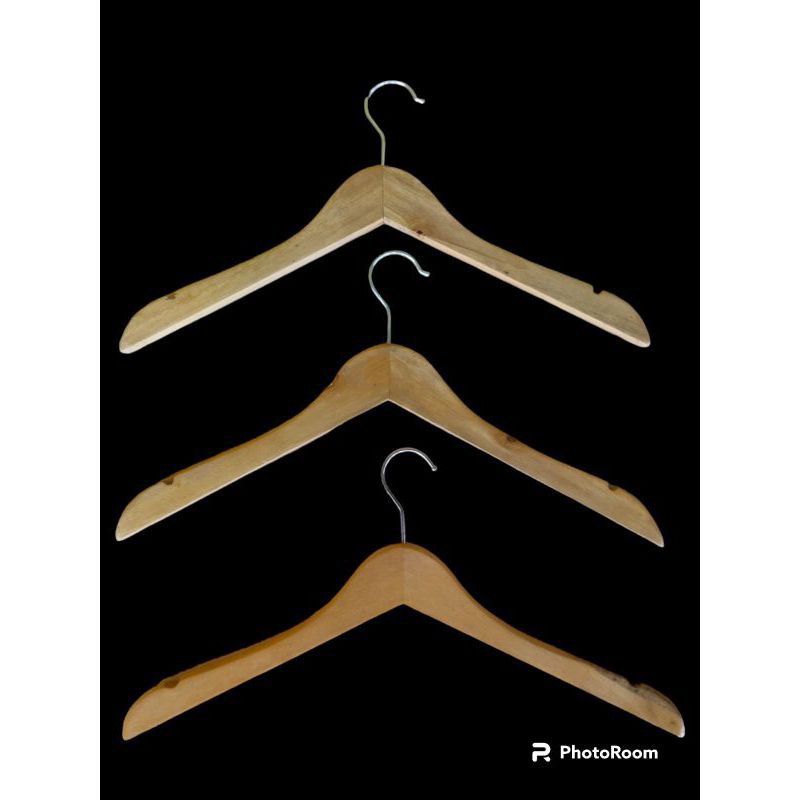 Hanger Kayu Aesthetic Preloved Bekas Layak Pakai