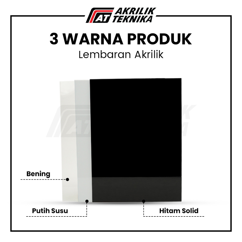 

HJK Lembaran Akrilik A2 5mm / Acrylic Sheet Clear / Akrilik Bening Hitam Putih