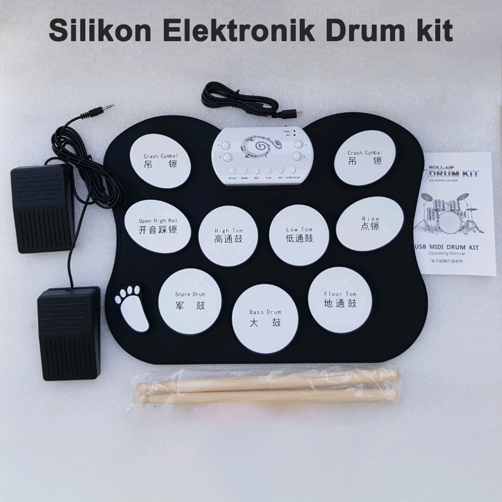 Silikon Elektronik Drum kit mahasiswa pemula tangan roll drum lipat portabel drum elektronik dewasa
