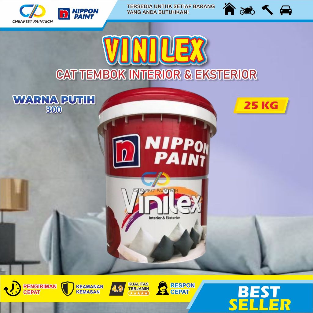 Vinilex 25 kg Cat Tembok interior eksterior / Cat Tembok / Cat Dinding 5kg / Nippon Paint / cat