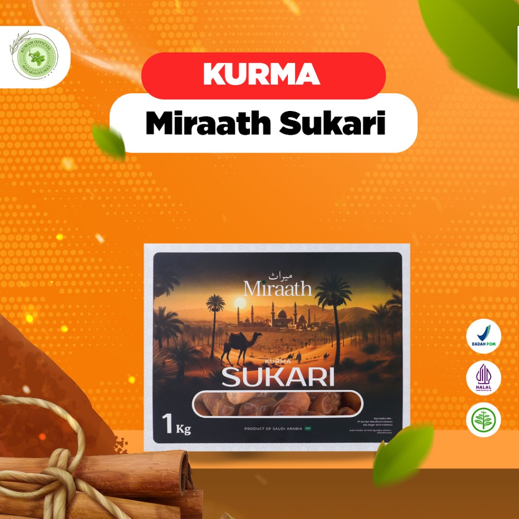 

MIRAATH - Kurma Sukari Sukkari Sukkary Dates Original Fresh Asli 1 kg