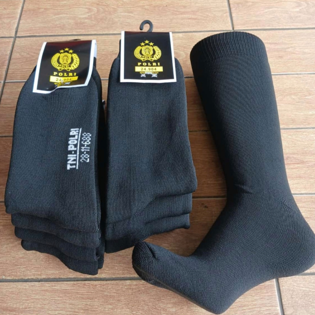 Kaos Kaki Pdl Tni Polri Hitam Tebal Panjang / Kaos Kaki Pdh Tni Polri Tebal