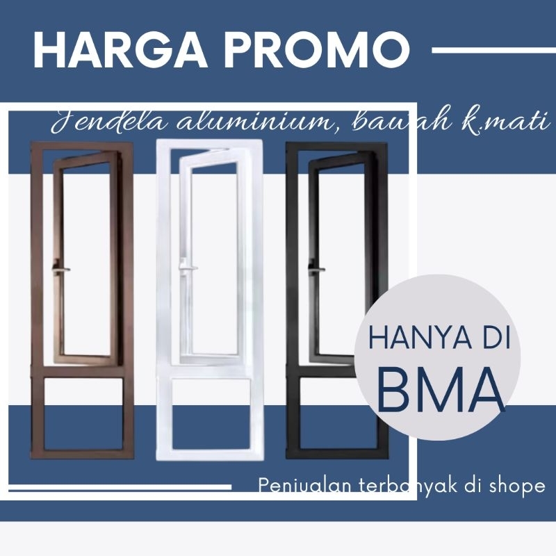 Jendela Gandeng 50x150 Aluminium Casement