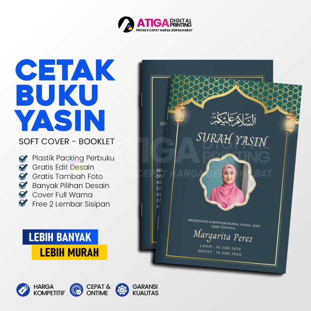 Cetak Buku Yasin Soft Cover | Cetak Yasin 40 hari 100 Hari