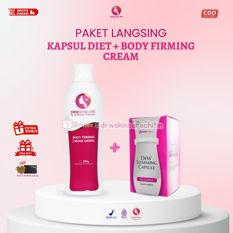 ( READY ) Drw skincare Paket Pelangsing / Paket Diet Kapsul Diet + Body firming peluntur lemak BPOM 