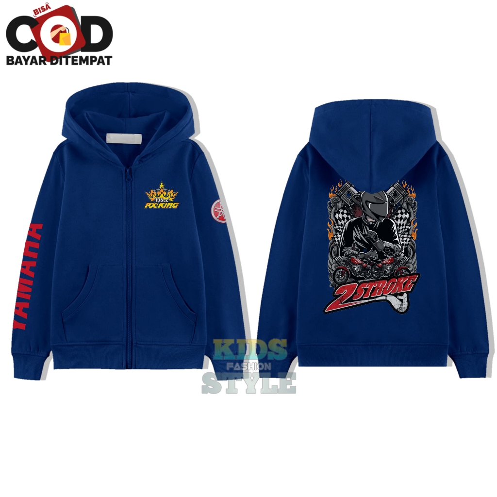 Jaket hoodie zipper anak dan dewasa yamaha rx-king 2stroke rider / jaket resleting rx-king gratis ta
