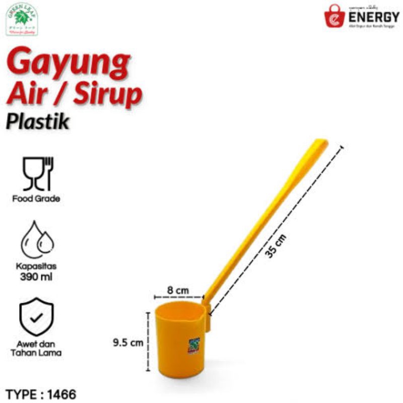 Gayung Es Buah 390ml / Gayung Panjang Green Leaf 1466 / Centong Air Es