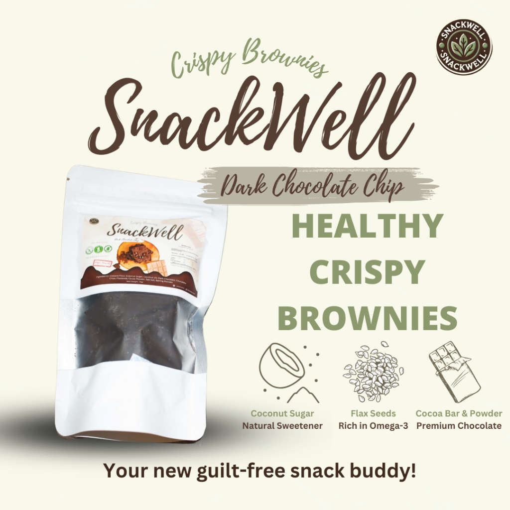 

SnackWell Healthy Crispy Brownies - Camilan Sehat Rendah Kalori & Gluten-Free (DARK CHOCOLATE CHIP)