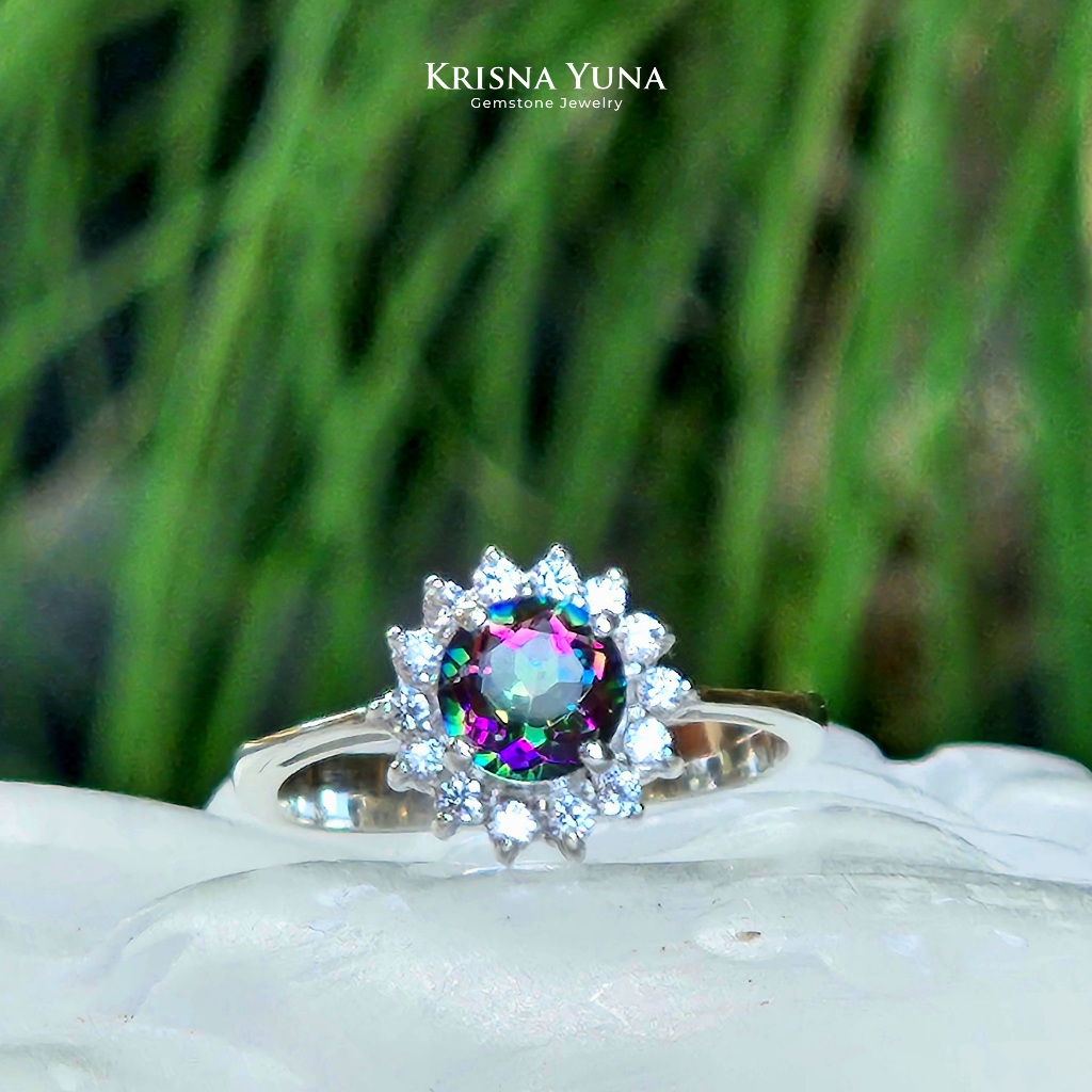 Natural Mystic Topaz Ring