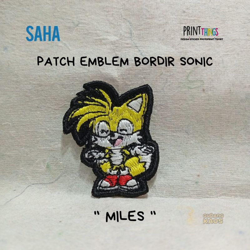 PATCH EMBLEM BORDIR SONIC KUNING