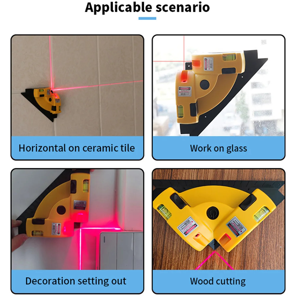 Laser Level Square Laser Line Alat Ukur Siku 90' Waterpass Self Leveling Lantai dan Dinding