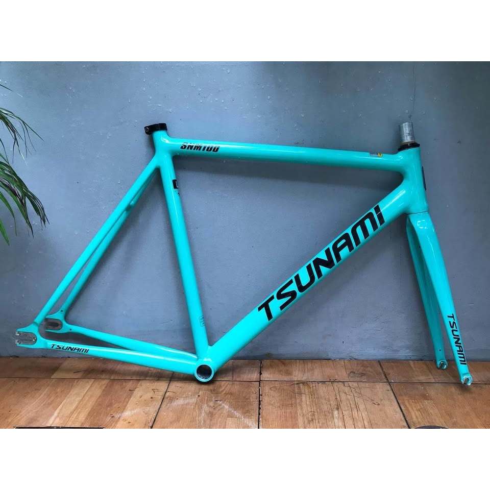 Frameset Tsunami SNM 100 bianchi blue size L include headset & seatclamp