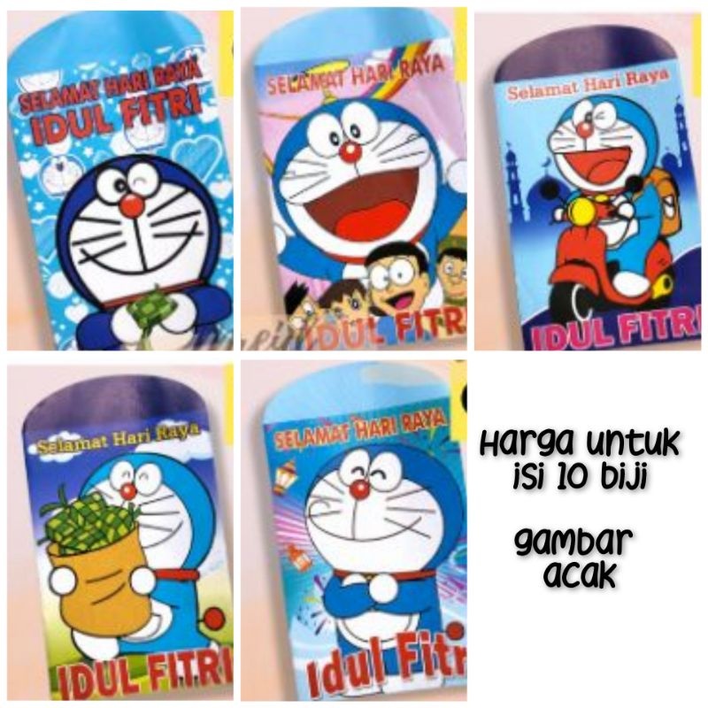 

amplop angpao lebaran idul fitri ukuran kecil isi 10 lembar karakter Doraemon