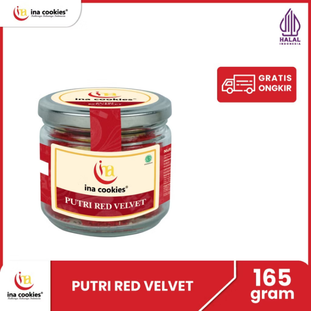 INA COOKIES Malang - PUTRI RED VELVET  Kue Kering Premium Toples Jar Jajan Lebaran - READY STOCK