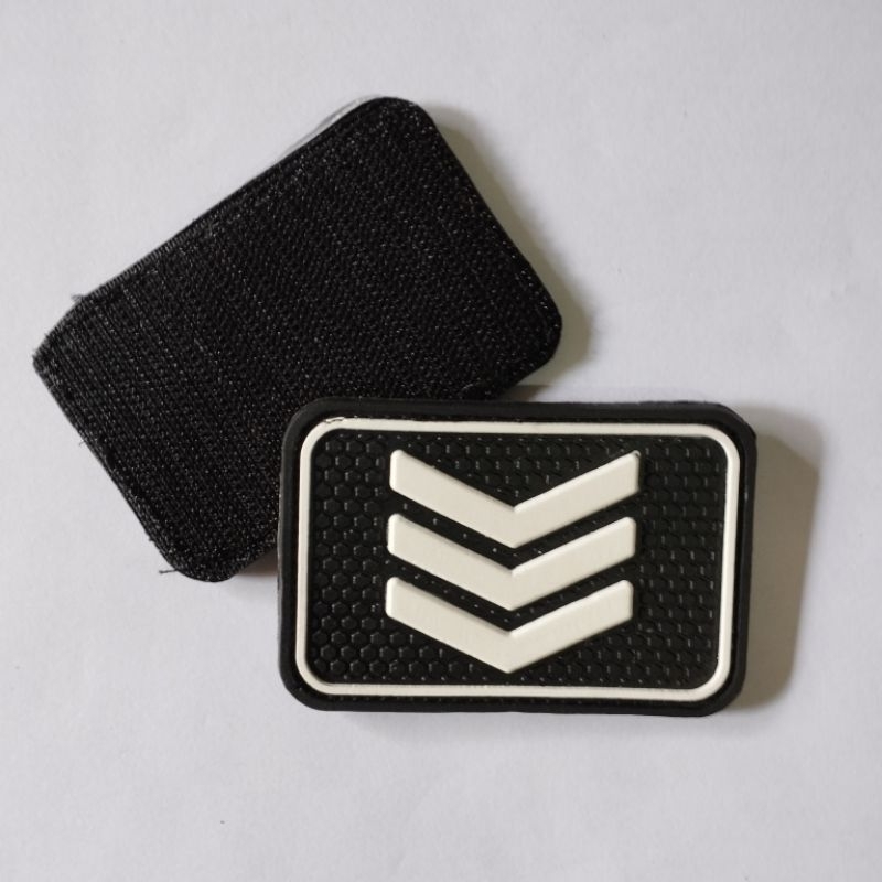 Patch rubber logo pangkat Bintara Polri Bripda Briptu Brippol Bripka tempelan emblem karet velcro