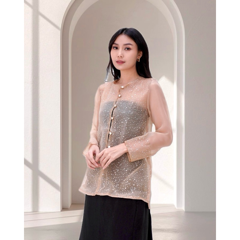 Sabine Outer Tunic Premium Organza | Atasan Wanita Kondangan
