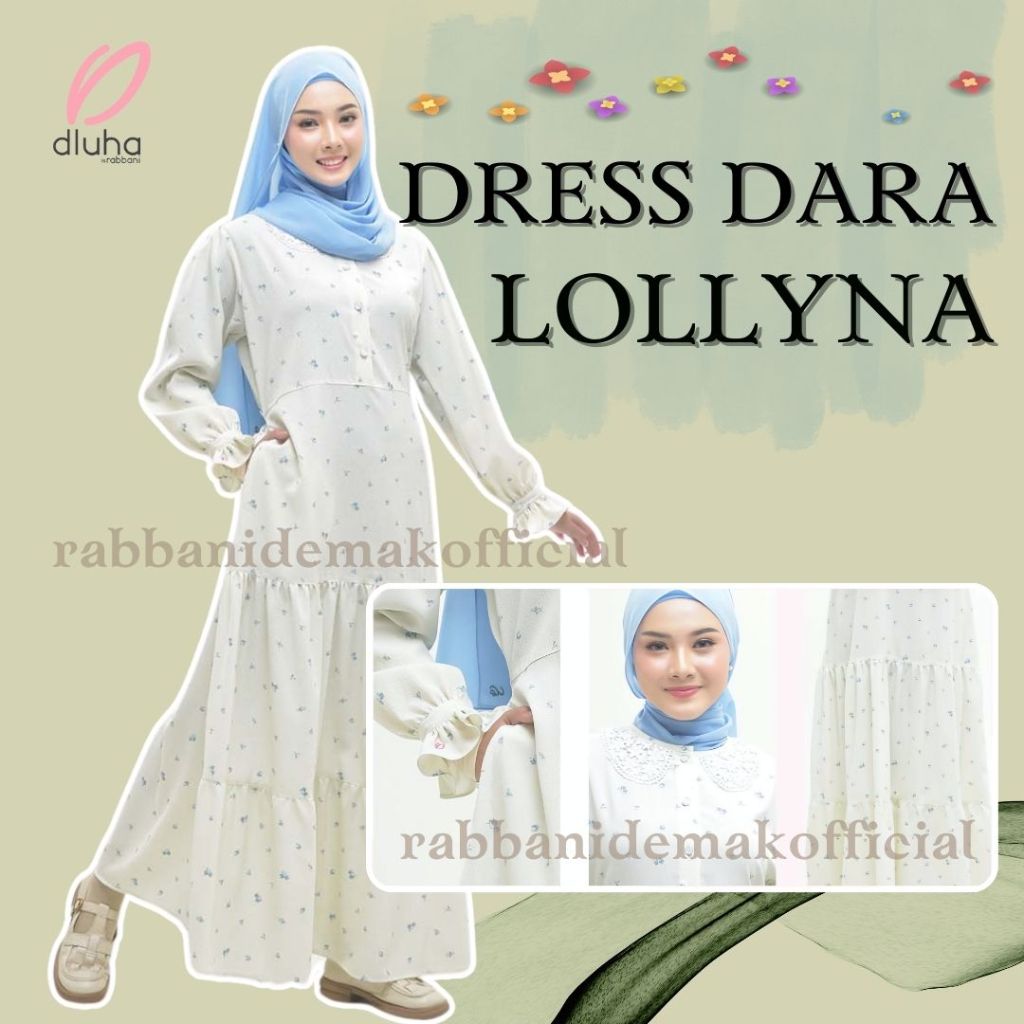 RABBANI - DRESS DARA LOLLYNA - DLUHA IS RABBANI - GAMIS REMAJA RABBANI - VINTAGE STYLE - NEW COLLECT