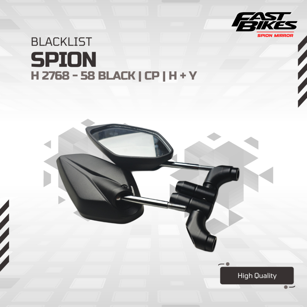 Blacklist Spion Variasi Standar Model Lipat Oval Kaca Putih Universal Mio Beat Nmax Aerox PCX ADV